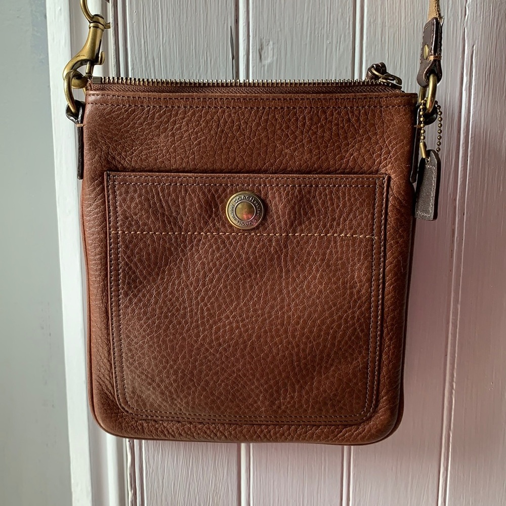 Coach Cognac Pebble Leather Swingbag